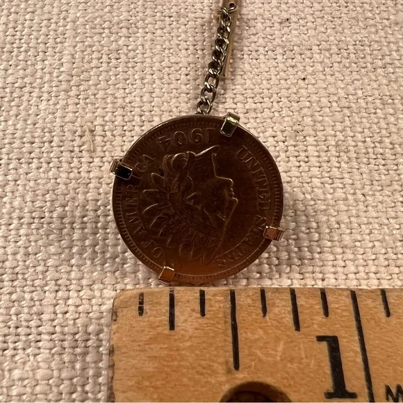 SWANK Gold Tone 1904 Indian Head Penny Tie Clip